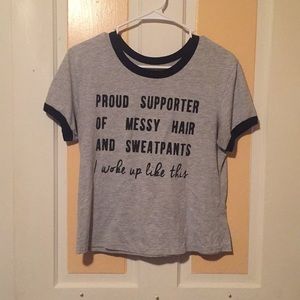 “i woke up like this” crop top